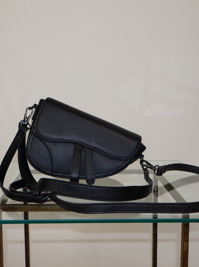 Black Dior inspired crossbody saddle bag. 